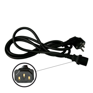 Power cable with IEC connector, Schuko Plug