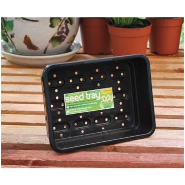 Garland Seed Tray, small, black, drain holes, 23 x 17 x 6 cm, fits cover (106418)