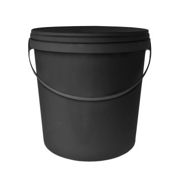 Bucket, black, round, 10 L