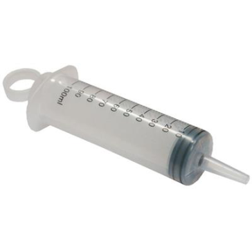 Disposable syringe, 100 ml, black graduated