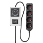 LUMii BLACK timer with 4-way power strip, socket type E