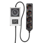 LUMii BLACK, timer with 4-fold plug strip, Schuko Timer Box relay