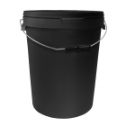 Bucket, black, round, 25 L