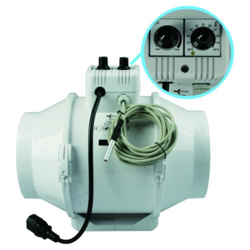 Ventilution Mixed In-Line, con regulador y termostato incorporado, 150 mm