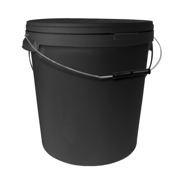 Bucket, black, round, 33 L