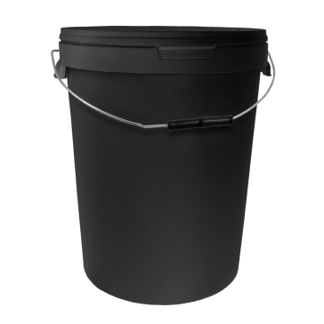 Bucket, black, round, 25 L