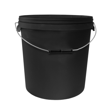 Bucket, black, round, 20 L